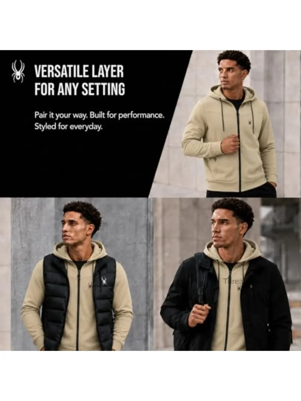 Men's Performance Fleece Zip Up Hoodie - Moisture Wicking Athletic Hoodie